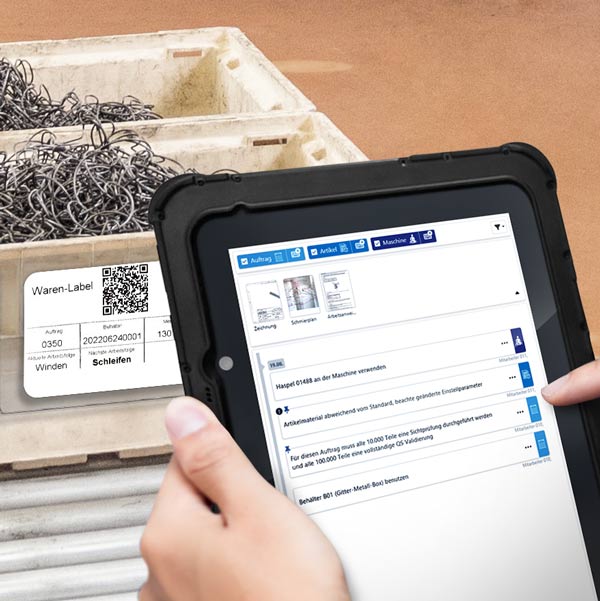 Informationen abrufbar per QR-Code Papierlos und digital identifizierbar