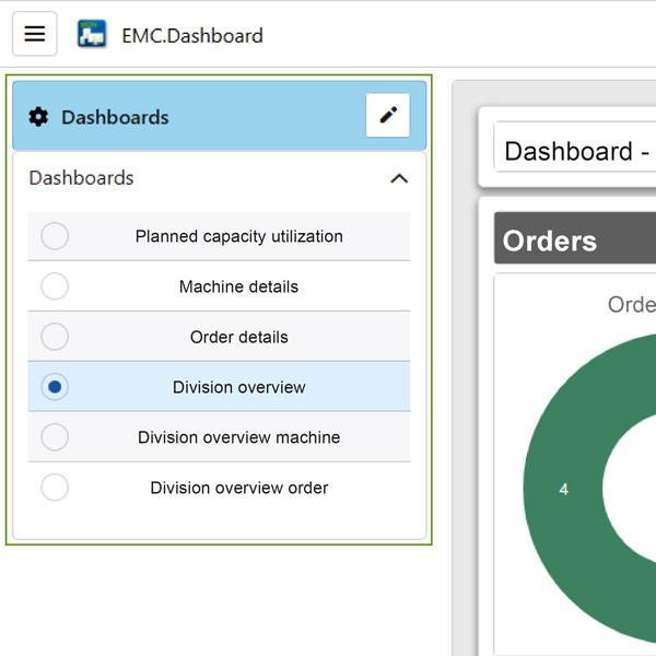 Dashboard selection Dashboard selection