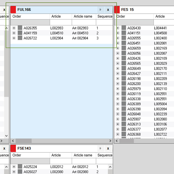Detailed planning in list view Detailed planning in list view