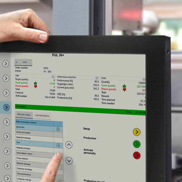 Real-time information at the machine terminal Real-time information at the machine terminal