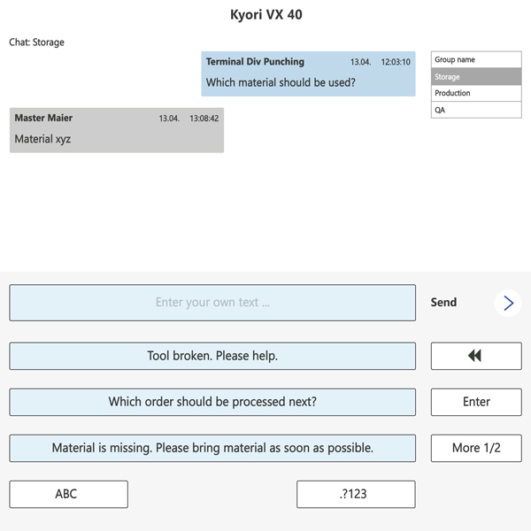 EMC Chat at the machine terminal EMC Chat at the machine terminal