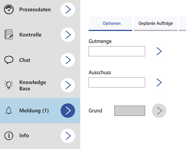Meldungen für Produktionsprüfungen erhalten