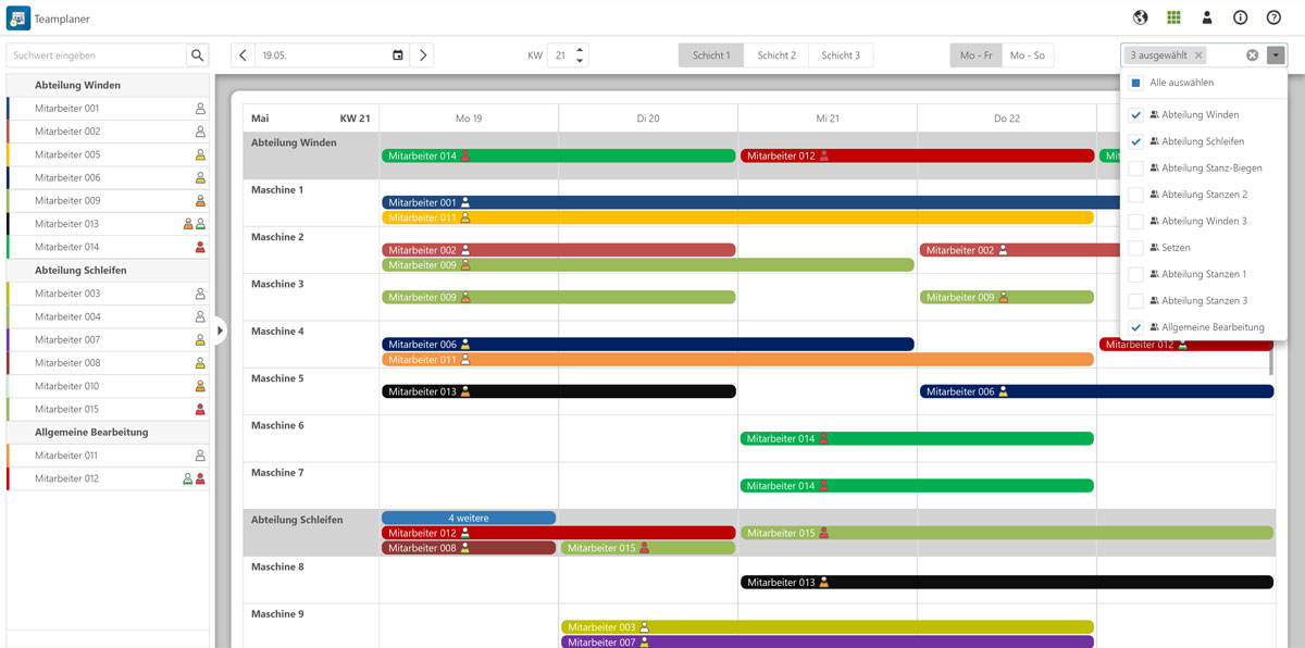 Personaleinsatzplanung für alle Abteilungen mit EMC Teamplaner