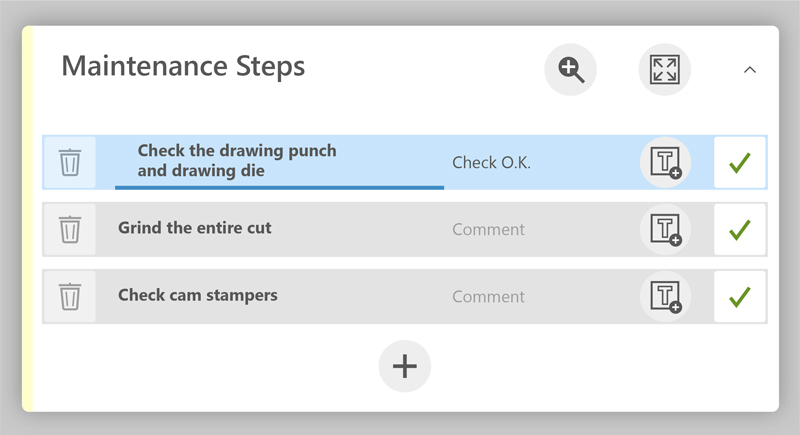 Maintenance steps